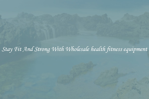 Stay Fit And Strong With Wholesale health fitness equipment