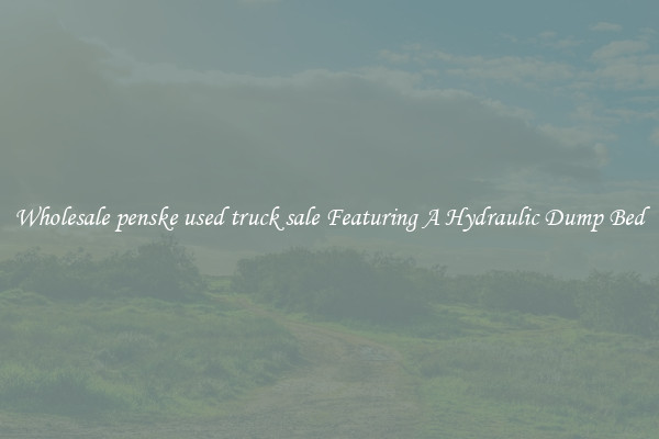 Wholesale penske used truck sale Featuring A Hydraulic Dump Bed