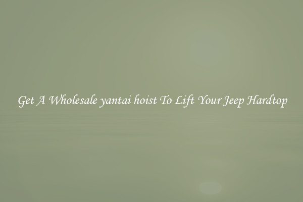 Get A Wholesale yantai hoist To Lift Your Jeep Hardtop