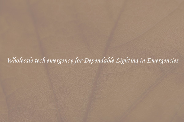 Wholesale tech emergency for Dependable Lighting in Emergencies