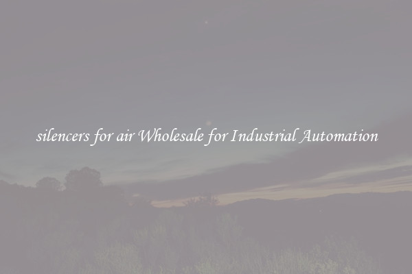  silencers for air Wholesale for Industrial Automation 