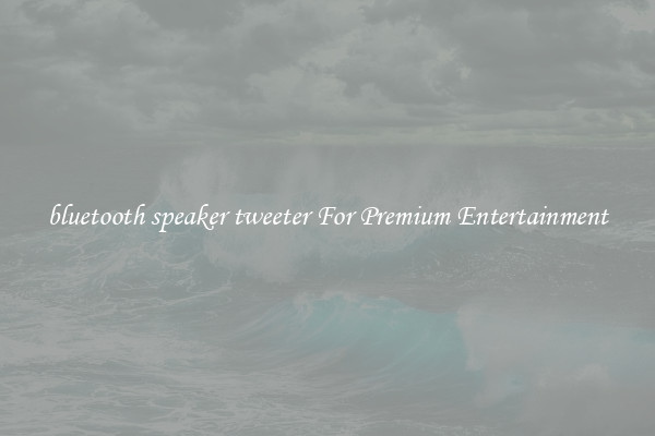 bluetooth speaker tweeter For Premium Entertainment