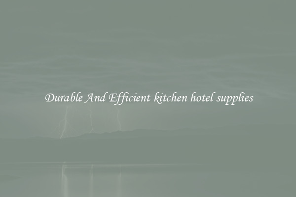 Durable And Efficient kitchen hotel supplies