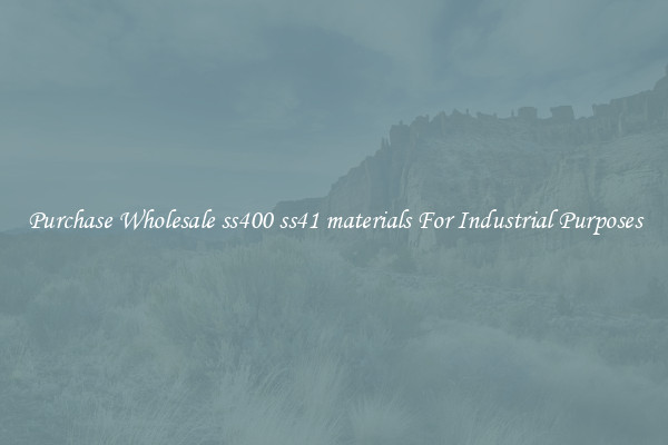 Purchase Wholesale ss400 ss41 materials For Industrial Purposes