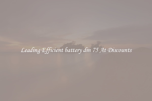 Leading Efficient battery din 75 At Discounts
